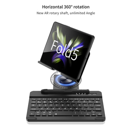 For Samsung Galaxy Z Fold5 GKK Folding Bluetooth Keyboard Holder with Pen + Holder + Keyboard + Mouse(Black) - Samsung Keyboard by GKK | Online Shopping UK | buy2fix