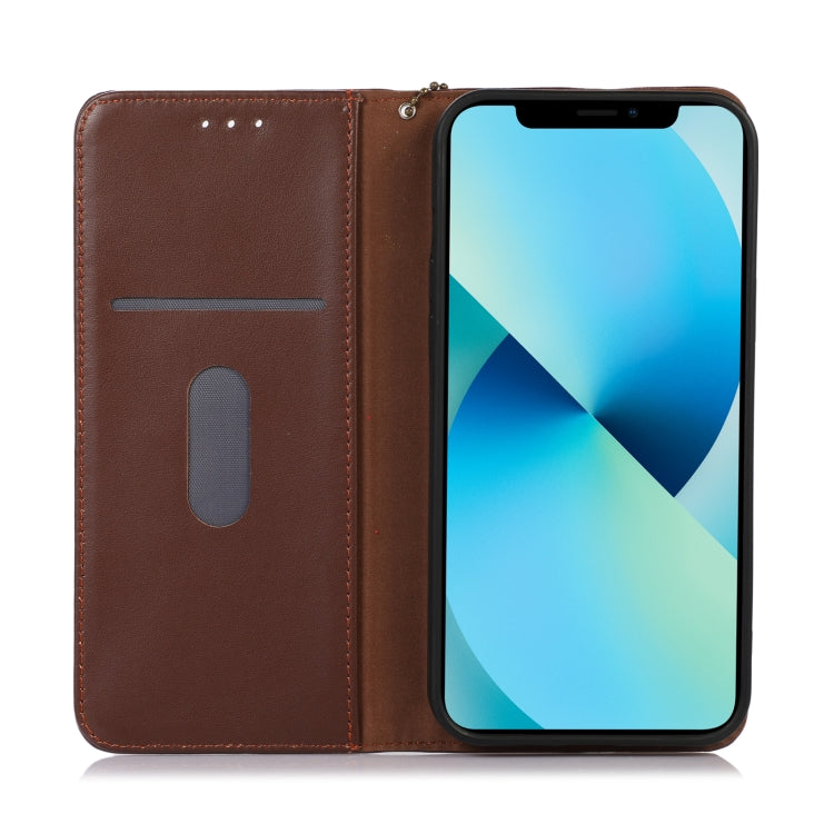 For OnePlus Nord 3 / Ace 2V KHAZNEH Nappa Top Layer Cowhide Leather Phone Case(Brown) - OnePlus Cases by buy2fix | Online Shopping UK | buy2fix