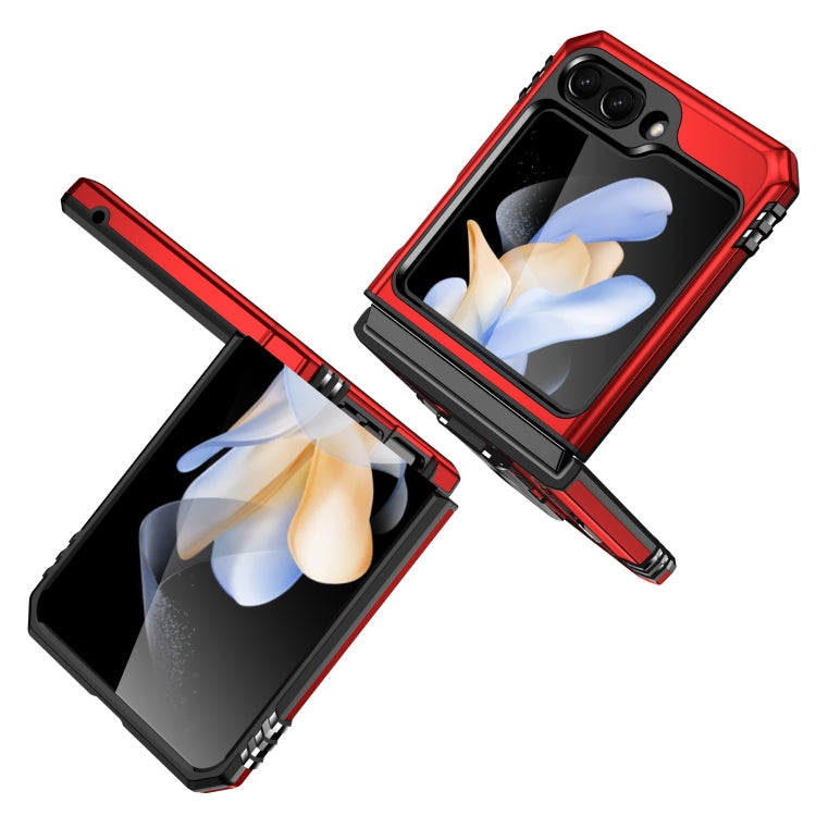 For Samsung Galaxy Z Flip5 5G Armor PC + TPU Camera Shield Phone Case(Red) - Galaxy Z Flip5 Cases by buy2fix | Online Shopping UK | buy2fix