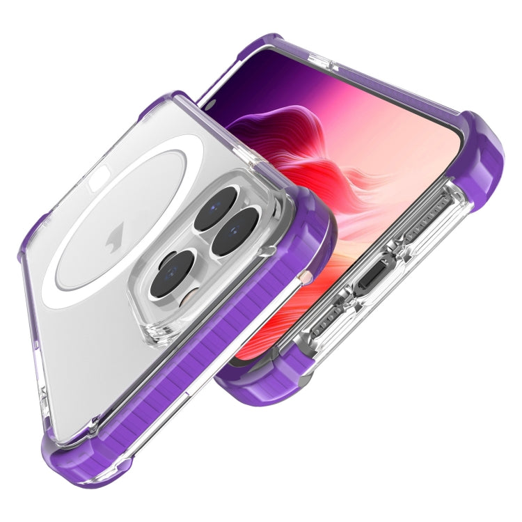 For iPhone 15 Pro Max Magsafe Magnetic Acrylic Shockproof Phone Case(Purple) - iPhone 15 Pro Max Cases by buy2fix | Online Shopping UK | buy2fix