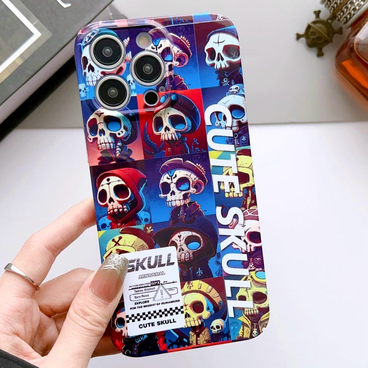 For iPhone 12 Pro Max Painted Pattern Precise Hole PC Phone Case(Cute Skull) - iPhone 12 Pro Max Cases by buy2fix | Online Shopping UK | buy2fix