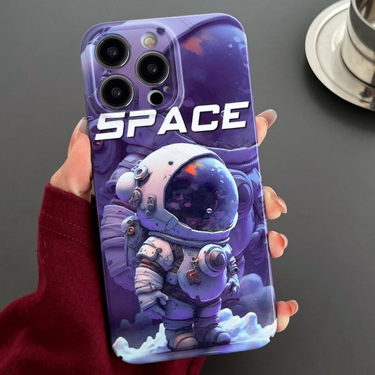 For iPhone 15 Pro Painted Pattern Precise Hole PC Phone Case(Purple Astronaut) - iPhone 15 Pro Cases by buy2fix | Online Shopping UK | buy2fix