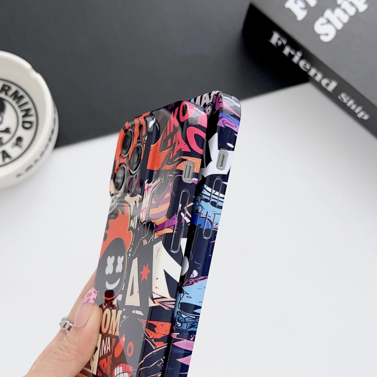 For iPhone XS Max Painted Pattern Precise Hole PC Phone Case(Black Purple Umbrella Boy) - More iPhone Cases by buy2fix | Online Shopping UK | buy2fix