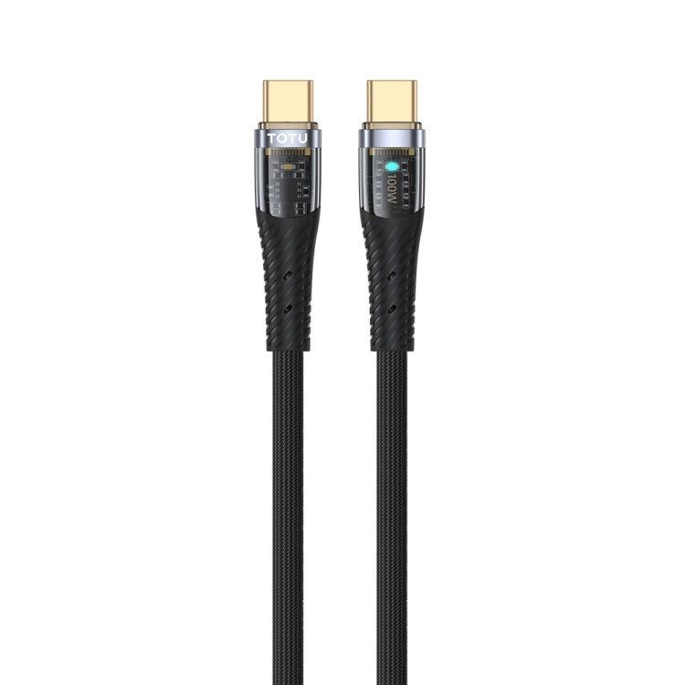 TOTU CB-8-CC 100W USB-C/Type-C to USB-C/Type-C Transparent Braided Data Cable, Length: 1.5m - USB-C & Type-C Cable by TOTUDESIGN | Online Shopping UK | buy2fix