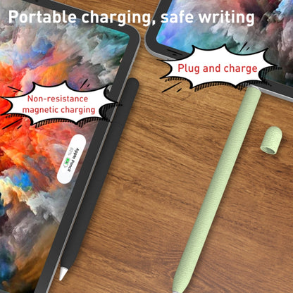 For Apple Pencil 1 LOVE MEI Frosted Leather Texture Silicone Protective Pen Case(Green) - Pencil Accessories by LOVE MEI | Online Shopping UK | buy2fix