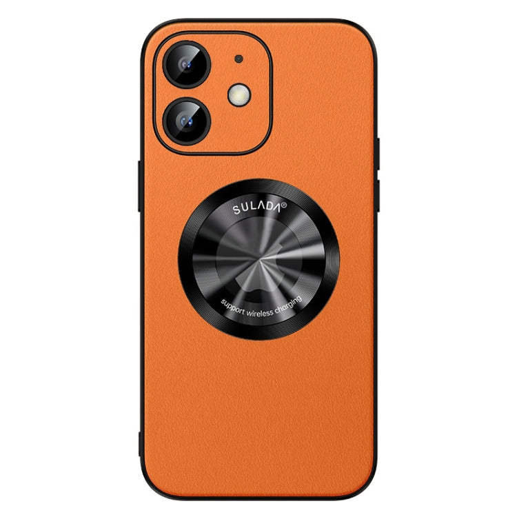 For iPhone 12 SULADA Microfiber Leather MagSafe Magnetic Phone Case(Orange) - iPhone 12 / 12 Pro Cases by SULADA | Online Shopping UK | buy2fix