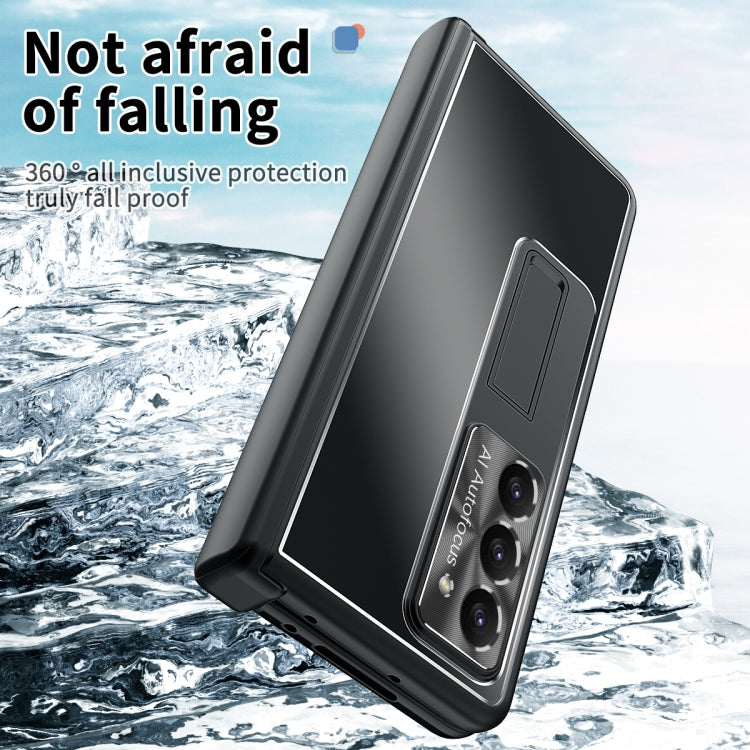 For Samsung Galaxy Z Fold5 Aluminum Alloy Double Hinge Shockproof Phone Protective Case(Black) - Galaxy Z Fold5 Cases by buy2fix | Online Shopping UK | buy2fix