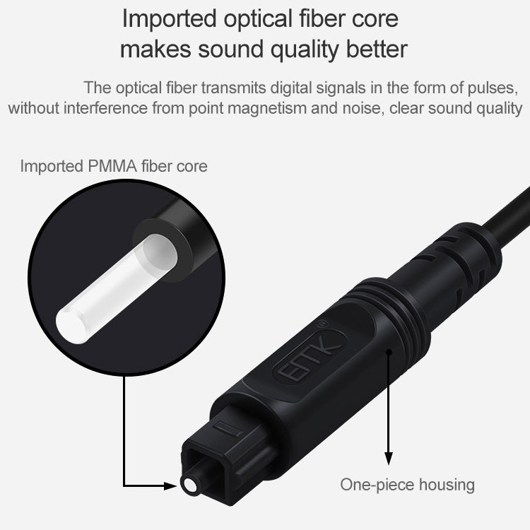 5m EMK OD2.2mm Digital Audio Optical Fiber Cable Plastic Speaker Balance Cable(Black) - Audio Optical Cables by EMK | Online Shopping UK | buy2fix