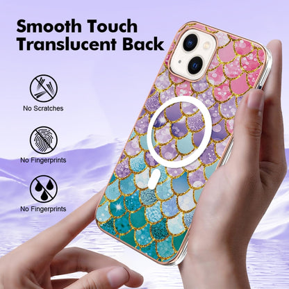 For iPhone 15 Marble Pattern Dual-side IMD Magsafe TPU Phone Case(Colorful Scales) - iPhone 15 Cases by buy2fix | Online Shopping UK | buy2fix