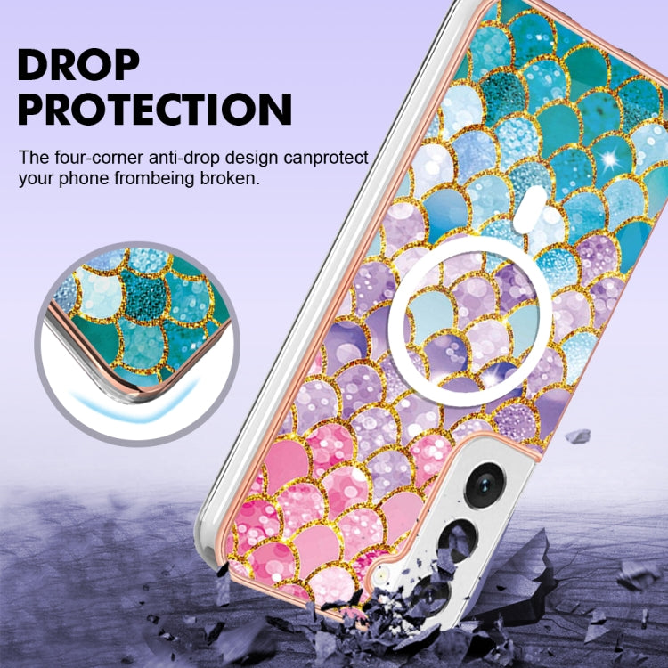 For Samsung Galaxy S22+ 5G Marble Pattern Dual-side IMD Magsafe TPU Phone Case(Colorful Scales) - Galaxy S22+ 5G Cases by buy2fix | Online Shopping UK | buy2fix