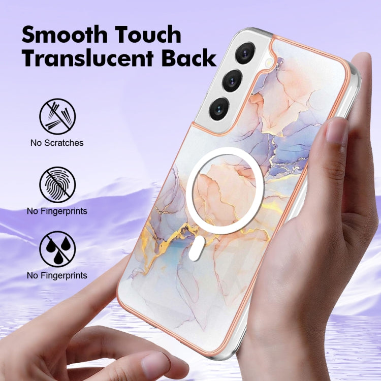 For Samsung Galaxy S23 5G Marble Pattern Dual-side IMD Magsafe TPU Phone Case(White Marble) - Galaxy S23 5G Cases by buy2fix | Online Shopping UK | buy2fix