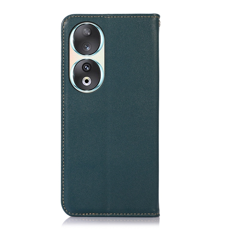 For Honor 90 KHAZNEH Nappa Top Layer Cowhide Leather Phone Case(Green) - Honor Cases by buy2fix | Online Shopping UK | buy2fix
