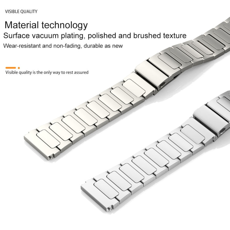 22mm Three Strains Uplift Jump Buckle Titanium Metal Watch Band(Titanium Gray) - Watch Bands by buy2fix | Online Shopping UK | buy2fix