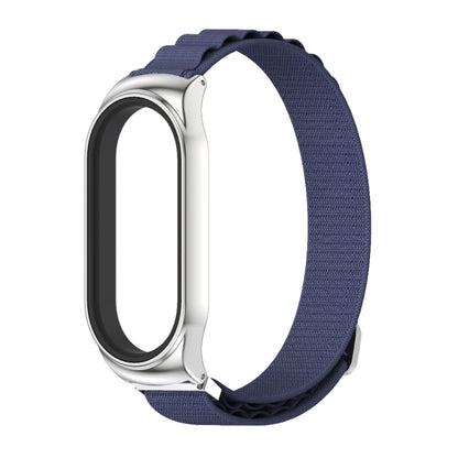 For Xiaomi Mi Band 8 Mijobs CS Case Nylon Breathable Watch Band(Midnight Blue Silver) - Watch Bands by MIJOBS | Online Shopping UK | buy2fix