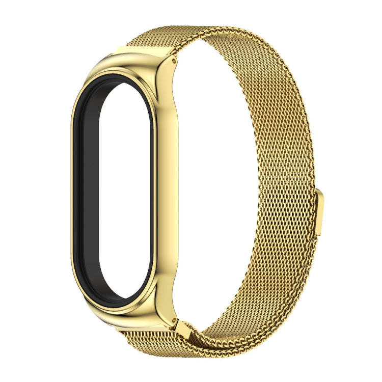 For Xiaomi Mi Band 8 Mijobs CS Case Milan Magnetic Stainless Steel Watch Band(Gold) - Watch Bands by MIJOBS | Online Shopping UK | buy2fix