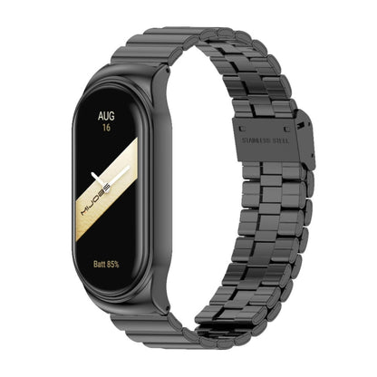 For Xiaomi Mi Band 8 Mijobs CS Case Bamboo Buckle Metal Watch Band(Black) - Watch Bands by MIJOBS | Online Shopping UK | buy2fix