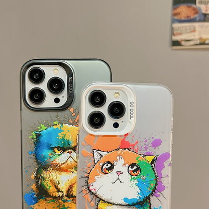 For iPhone 15 Pro Max Cute Animal Pattern Series PC + TPU Phone Case(Tiger) - iPhone 15 Pro Max Cases by buy2fix | Online Shopping UK | buy2fix