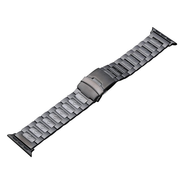 For Apple Watch Ultra 49mm Safety Buckle Titanium Steel Watch Band(Grey) - Watch Bands by buy2fix | Online Shopping UK | buy2fix