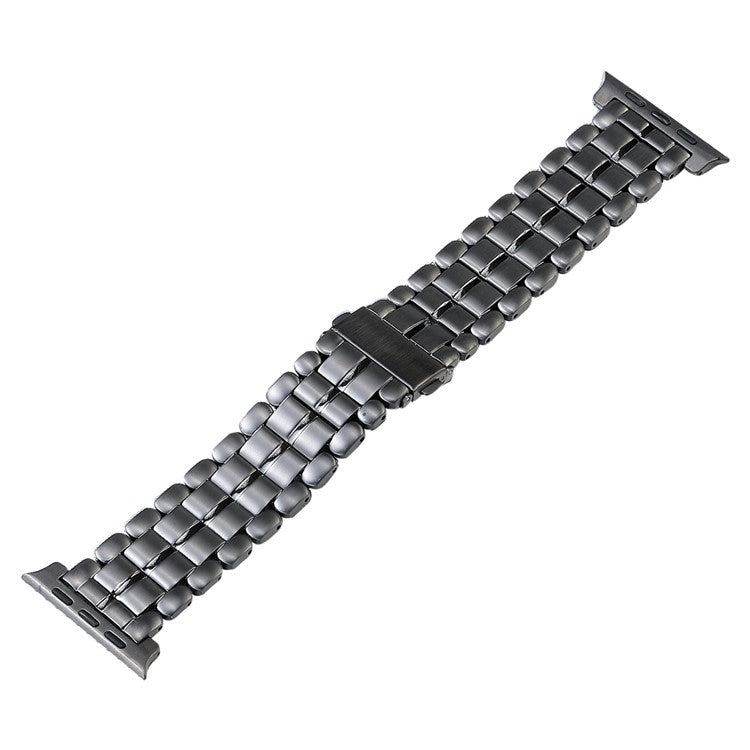 For Apple Watch Series 5 44mm Five Beads Titanium Steel Watch Band(Grey) - Watch Bands by buy2fix | Online Shopping UK | buy2fix
