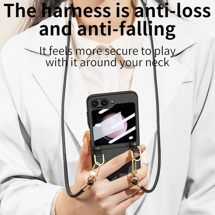 For Samsung Galaxy Z Flip5 GKK Cross-body Ultra-thin PC Phone Case with Strap(Pink) - Galaxy Z Flip5 Cases by GKK | Online Shopping UK | buy2fix