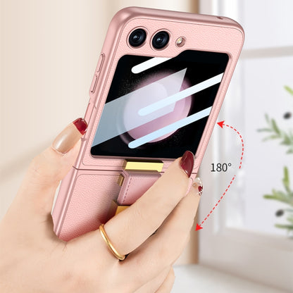 For Samsung Galaxy Z Flip5 GKK Ultra-thin Z Ring Holder Leather Phone Case(Green) - Galaxy Z Flip5 Cases by GKK | Online Shopping UK | buy2fix