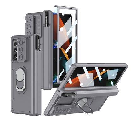 For Samsung Galaxy Z Fold2 GKK Integrated Folding Armored Shell PC Phone Case with Pen Box(Grey) - Galaxy Phone Cases by GKK | Online Shopping UK | buy2fix