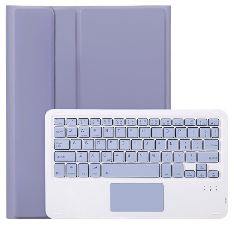 For Samsung Galaxy Tab S9 A710B-A Candy Color TPU Touch Bluetooth Keyboard Leather Tablet Case with Pen Holder(Purple) - Samsung Keyboard by buy2fix | Online Shopping UK | buy2fix