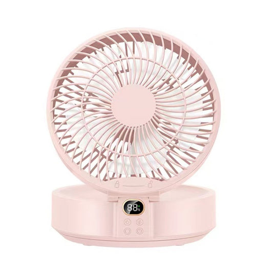 WSK302 4000mAh Swivel Head Wall Mounted Fan with Night Light(Pink) - Electric Fans by buy2fix | Online Shopping UK | buy2fix