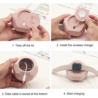 Diamond-shaped 2 in 1 Wireless Charging Silicone Base(White) - Charger / Holder by buy2fix | Online Shopping UK | buy2fix