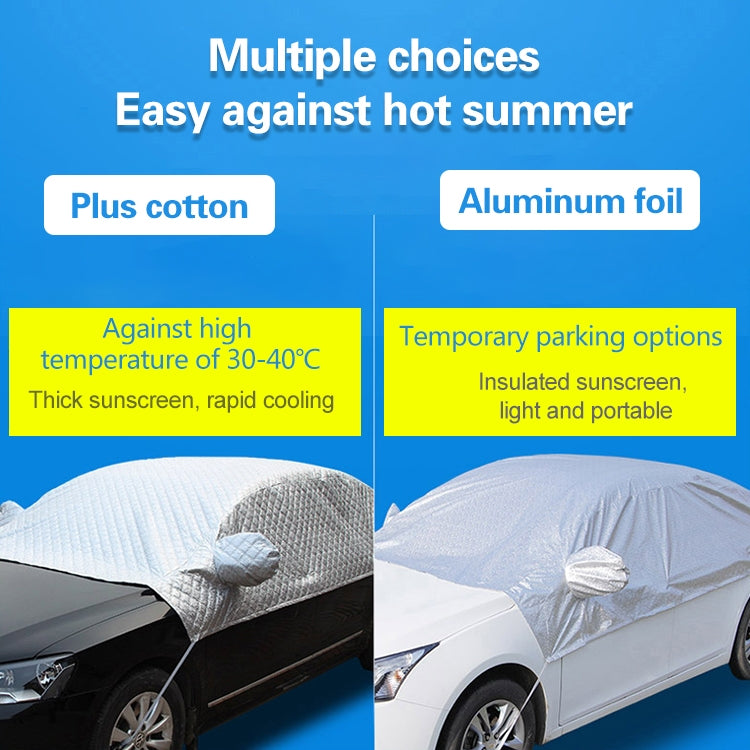 Car Half-cover Car Clothing Sunscreen Heat Insulation Sun Nisor, Plus Cotton Size: 4.5x1.8x1.7m - Window Foils & Solar Protection by buy2fix | Online Shopping UK | buy2fix