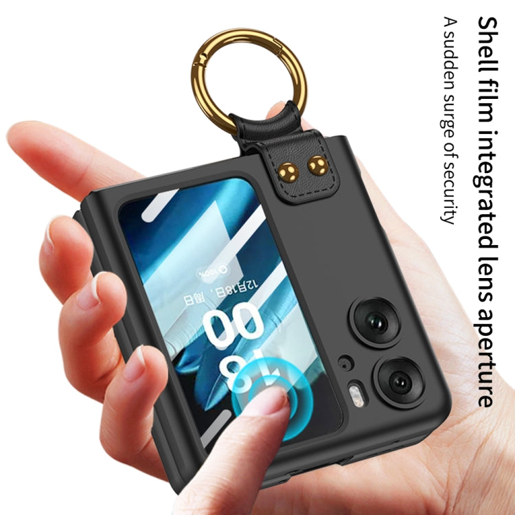 For OPPO Find N2 Flip GKK Integrated Ultra-thin Full Coverage Phone Case with Ring Holder(Purple) - Find N2 Flip Cases by GKK | Online Shopping UK | buy2fix