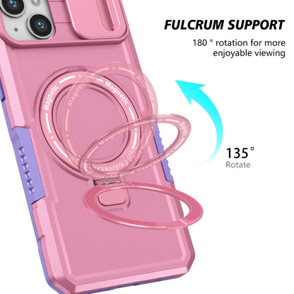 For iPhone 14 Plus Sliding Camshield Magsafe Holder TPU Hybrid PC Phone Case(Purple Pink) - iPhone 14 Plus Cases by buy2fix | Online Shopping UK | buy2fix