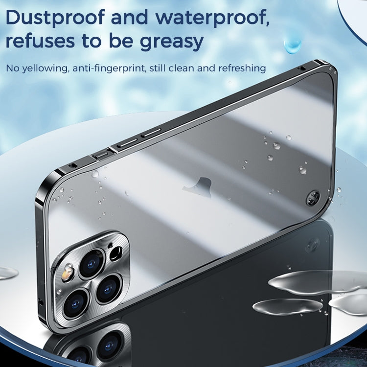 For iPhone 15 Pro Max Metal Frame Frosted PC Shockproof Phone Case(Silver) - iPhone 15 Pro Max Cases by buy2fix | Online Shopping UK | buy2fix