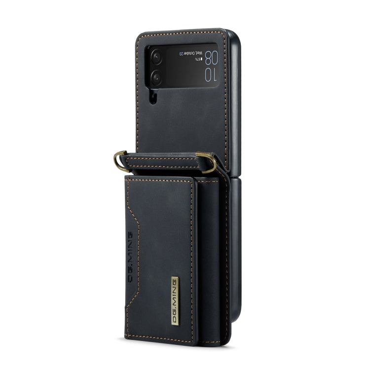 For Samsung Galaxy Z Flip3 5G DG.MING M2 Series Card Bag Magnetic Leather Phone Case(Black) - Galaxy Phone Cases by DG.MING | Online Shopping UK | buy2fix