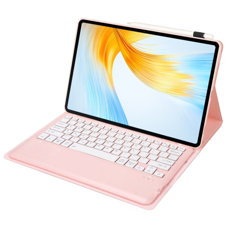 For Honor MagicPad 13 AH16 TPU Ultra-thin Detachable Bluetooth Keyboard Tablet Leather Case(Pink) - Huawei Keyboard by buy2fix | Online Shopping UK | buy2fix