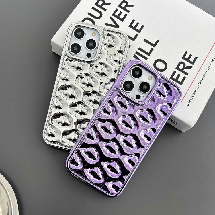 For iPhone 15 Pro Max Cloud Texture Electroplated TPU Phone Case(Purple) - iPhone 15 Pro Max Cases by buy2fix | Online Shopping UK | buy2fix