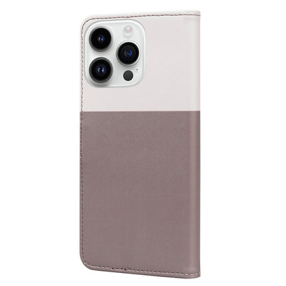 For iPhone 15 Pro Max Cute Pet Series Color Block Buckle Leather Phone Case(Pale Mauve) - iPhone 15 Pro Max Cases by buy2fix | Online Shopping UK | buy2fix
