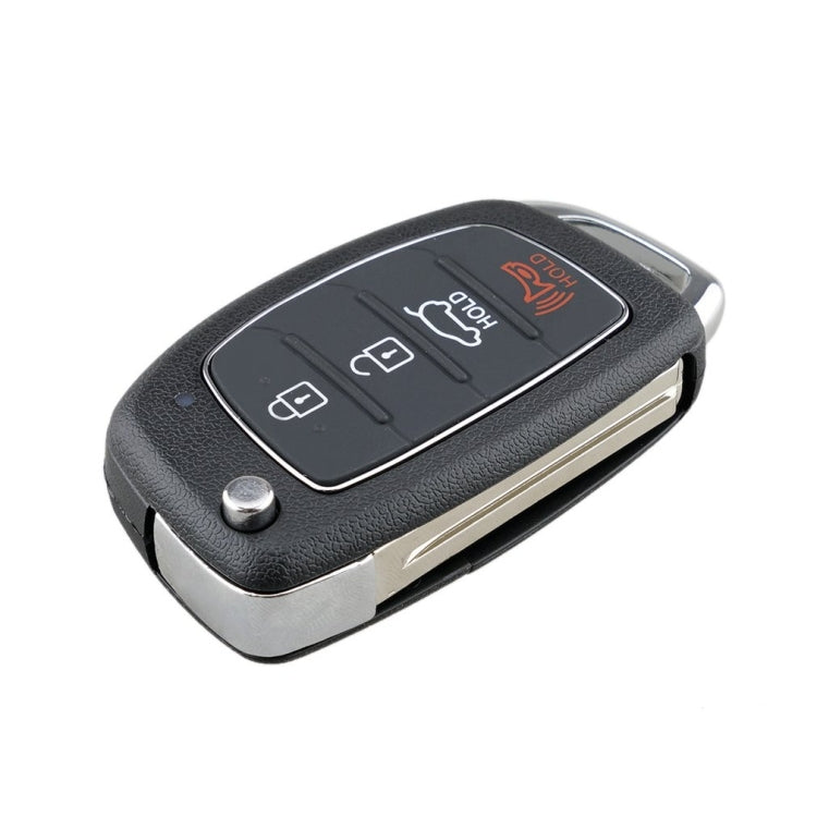 For Hyundai 4-button Folding Car Key Shell with Metal Edge Solaris ix35 ix4 Santa - In Car by buy2fix | Online Shopping UK | buy2fix