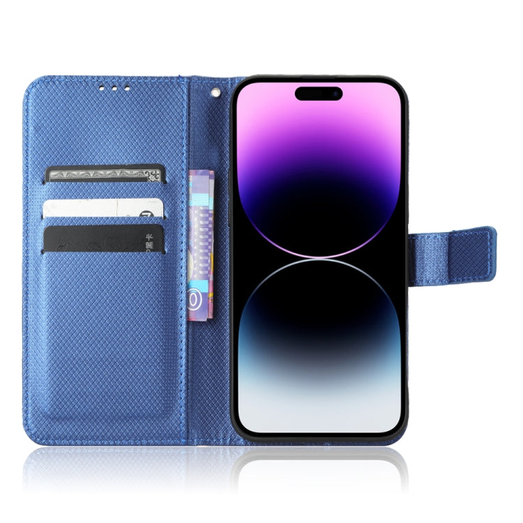 For iPhone 15 Pro Max Diamond Texture Leather Phone Case(Blue) - iPhone 15 Pro Max Cases by buy2fix | Online Shopping UK | buy2fix