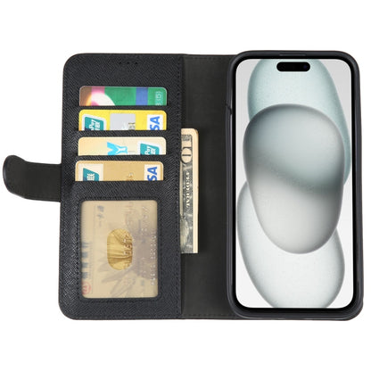 For iPhone 15 GEBEI Top-grain Horizontal Flip Leather Phone Case(Black) - iPhone 15 Cases by GEBEI | Online Shopping UK | buy2fix