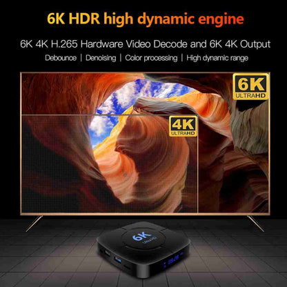 6K Ultra HD Android 12.0 Smart TV Box with Remote Control, 4GB+32GB, Allwinner H616 1.5GHZ Quad-Core(UK Plug) - Others by buy2fix | Online Shopping UK | buy2fix