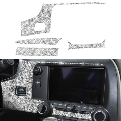 For Chevrolet Corvette C7 2014-2019 4 in 1 Car Central Control Panel Diamond Decorative Sticker, Left Drive - Car Interior Mouldings by buy2fix | Online Shopping UK | buy2fix