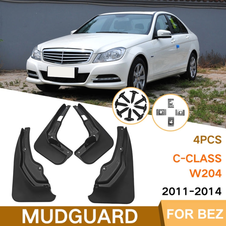 For Mercedes-Benz C-Class W205 2011-2014 4pcs/Set Car Auto Soft Plastic Splash Flaps Fender Guard - Mudguards by buy2fix | Online Shopping UK | buy2fix