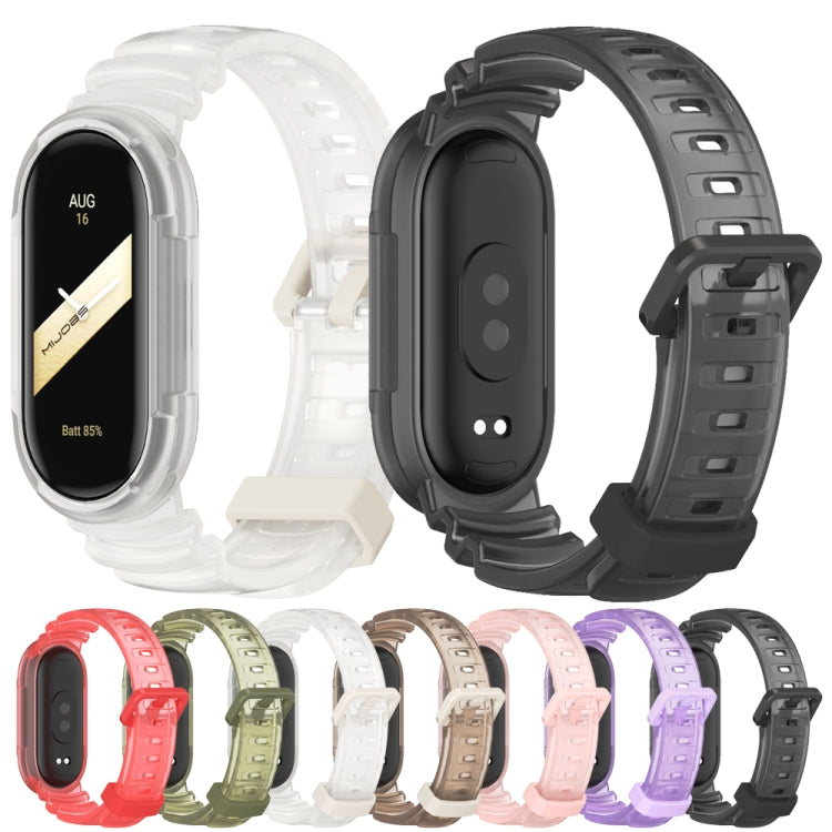 For Xiaomi Mi Band 8 MIJOBS GS Unibody Clear Color Sports Watch Band(Red) - Watch Bands by MIJOBS | Online Shopping UK | buy2fix