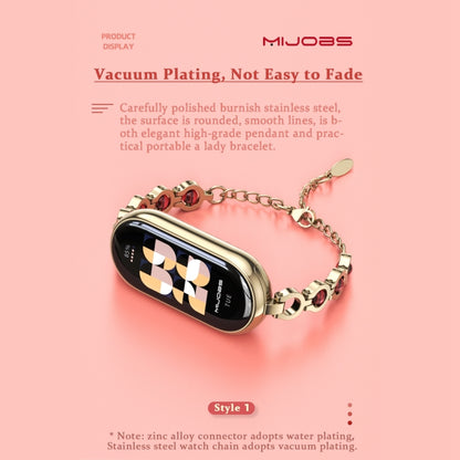 For Xiaomi Mi Band 8 / 9 / 9 NFC Mijobs Mermaid Beauty Bracelet Watch Band(Light Gold Red) - Watch Bands by MIJOBS | Online Shopping UK | buy2fix