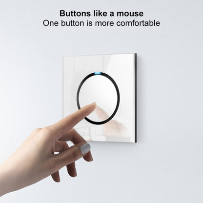 86mm Round LED Tempered Glass Switch Panel, White Round Glass, Style:Two Billing Control - Consumer Electronics by buy2fix | Online Shopping UK | buy2fix