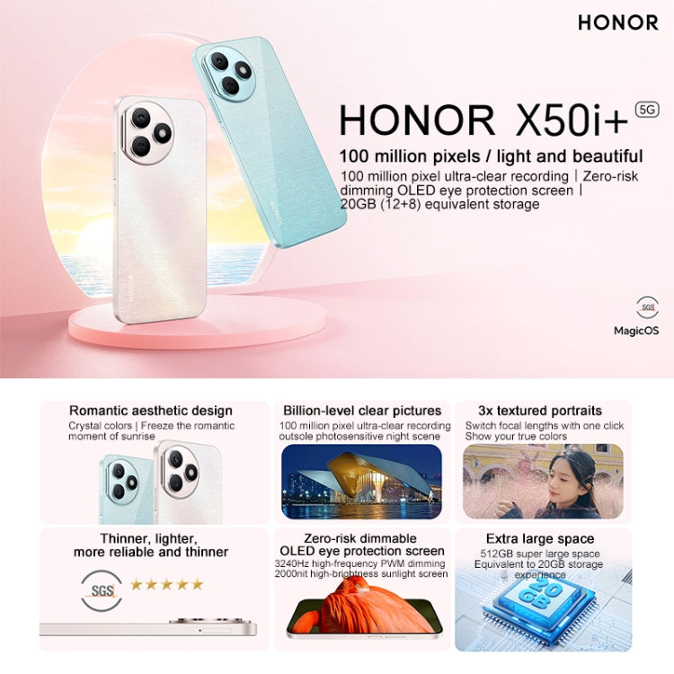 Honor X50i+, 12GB+512GB,  6.7 inch MagicOS 7.2 Dimensity 6080 Octa Core up to 2.4GHz, Network: 5G, OTG, Not Support Google Play(Blue) - Honor by Huawei | Online Shopping UK | buy2fix