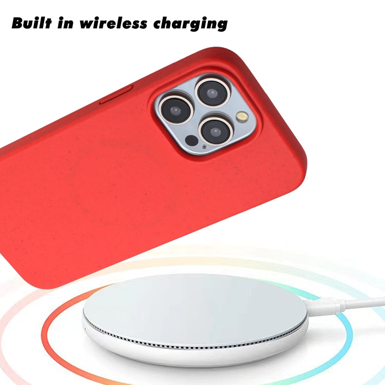 For iPhone 14 Pro Wheat MagSafe Magnetic Straw Material + TPU Phone Case(Red) - iPhone 14 Pro Cases by buy2fix | Online Shopping UK | buy2fix