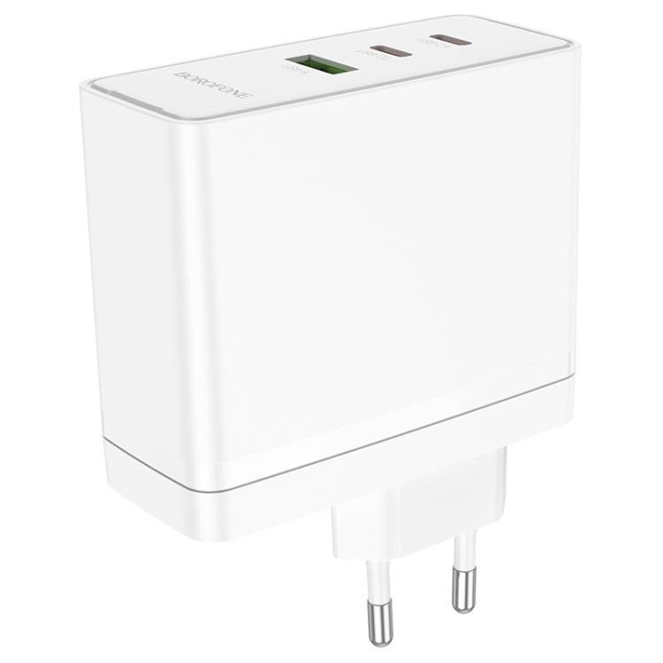 Borofone BN11 PD100W Dual USB-C/Type-C+USB 3-port GaN Charger, EU Plug(White) - USB Charger by Borofone | Online Shopping UK | buy2fix