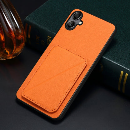 For Samsung Galaxy S24+ 5G Denior Imitation Calf Leather Back Phone Case with Holder(Orange) - Galaxy S24+ 5G Cases by Denior | Online Shopping UK | buy2fix